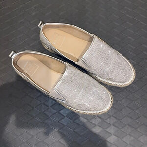 Kaari Blue Silver Glitter Loafers